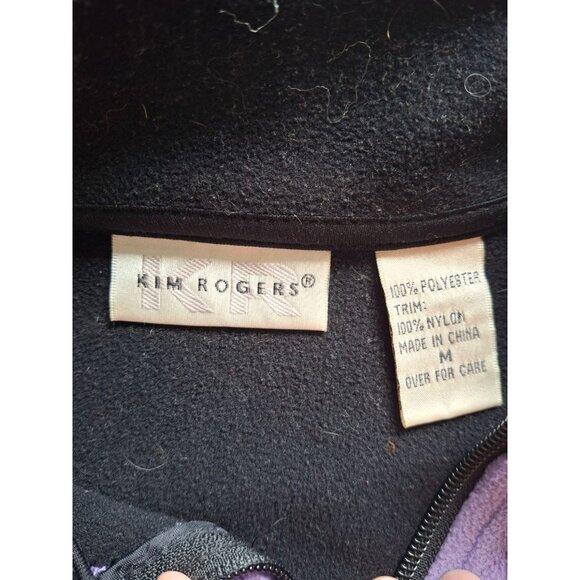 Kim Rogers Fleece Zip Up Jacket Women’s Medium  Purple Cozy Casual Outdoor Layer - Picture 4 of 8
